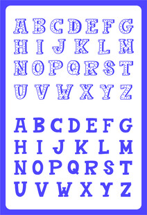 蓝色字母图案设计元素