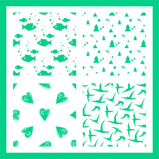 绿色清新几何图案素材