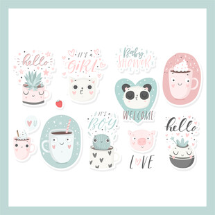 可爱卡通装饰图案集合