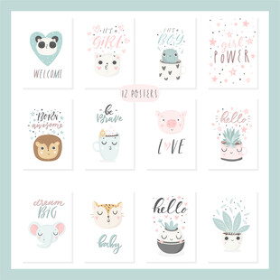 可爱卡通图案装饰画集合