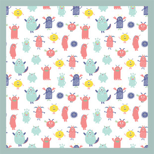 可爱卡通动物图案背景