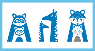 可爱动物卡通图案设计