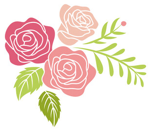 三朵玫瑰插画图案