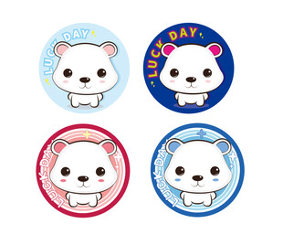 可爱小狗卡通徽章图案