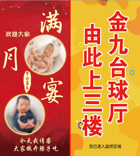宝宝满月宴喜庆海报