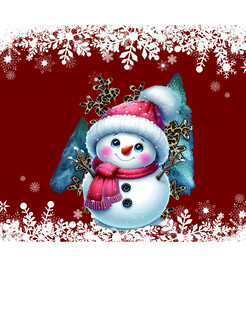 可爱雪人圣诞主题插画