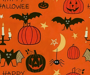 万圣节主题橙色图案背景