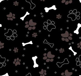 黑色背景宠物元素图案