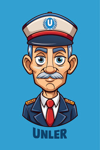 卡通风格的列车员形象