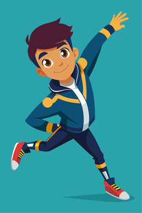 活力少年激情奔跑