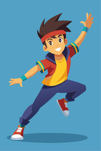 活力少年欢快起舞