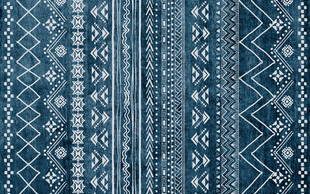 蓝白几何图案民族风织物
