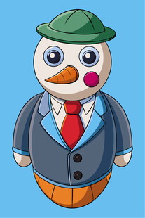 穿西装的雪人形象设计