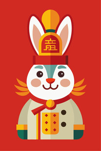 喜庆萌兔贺岁形象