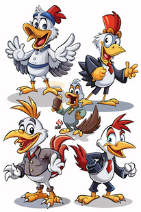卡通公鸡形象集合