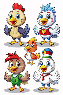 可爱卡通小鸟形象集合