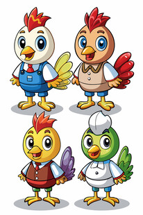 可爱卡通小鸡角色集合