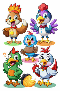 可爱卡通小鸡大集合