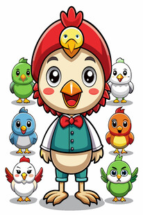 可爱小鸡卡通形象集合
