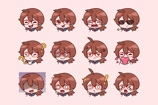 动漫角色多样表情展示