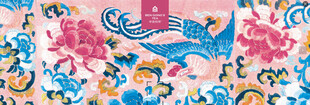 多彩花卉图案布料