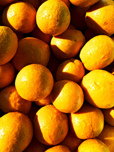 一堆饱满的新鲜橙子