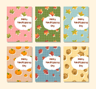 秋天主题可爱卡片设计