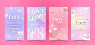 浪漫爱心主题装饰卡片