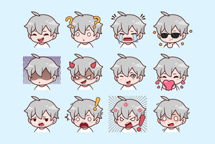 可爱卡通女孩表情集合