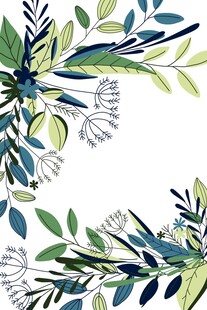 清新手绘植物枝叶图案