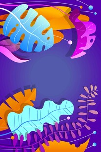 梦幻多彩植物插画