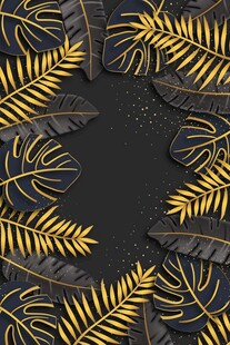 金色蕨叶环绕的神秘图案