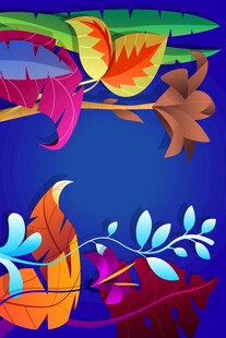 多彩秋叶装饰图