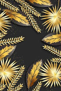 金色麦穗图案装饰元素