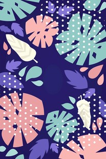 热带植物花卉图案背景