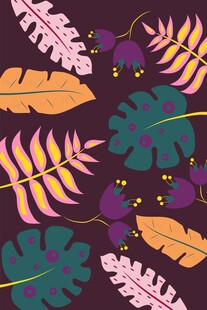 热带植物图案背景