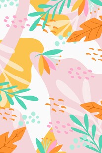 多彩植物图案背景