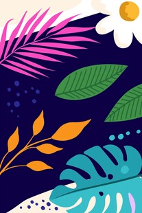 热带植物花卉图案背景