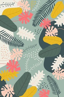 热带植物花卉图案背景