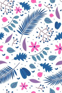 清新花卉植物图案背景