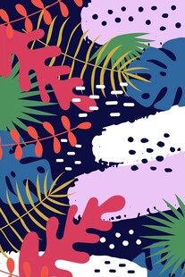 热带植物抽象图案背景