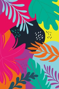 多彩热带植物背景图案