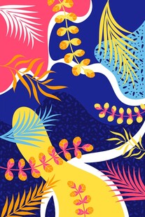热带风情动植物图案设计