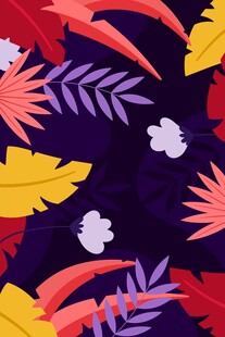 多彩植物图案背景