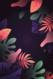 梦幻热带植物背景图