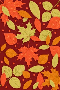 秋季多彩落叶图案背景