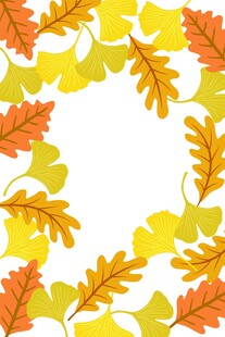 秋日银杏枫叶边框图案