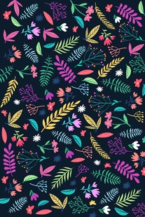多彩抽象植物图案背景