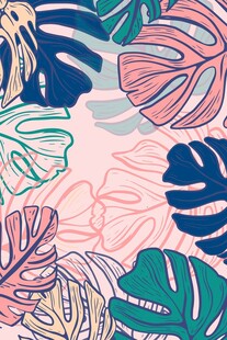 热带植物图案背景