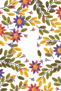 多彩花卉植物图案设计